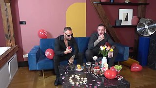 Amateur Foursome Valentine's Day Blowjob Cumshot