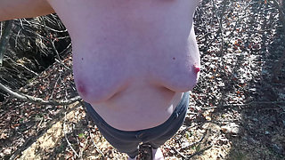 Naked Titslapping on the Road