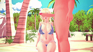Genshin Impact - Lumine Outdoor Beach Sex - 3D Hentai Animations