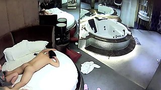 Beautiful brunette caught fucking on hidden cam massage