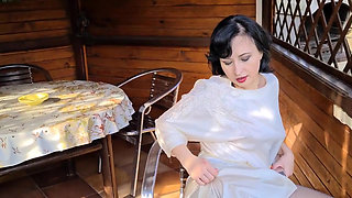 Wanilianna is teasing you in a garden. The spring is everywhere around, flowers are in bloom and her dildo needs to be used