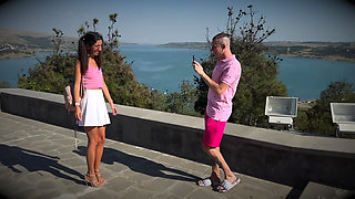 Bi Threesome - Barbie Couple Attracted a Man Who Invited Them for Hot Sex