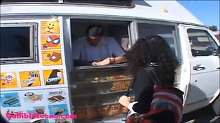 Icecream truck teenage schoolgirl pointy ebony hair.mp4