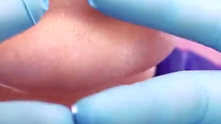 Asmr Video- Hot Sounding - Blue Nitrile Gloves Fetish Close up Video