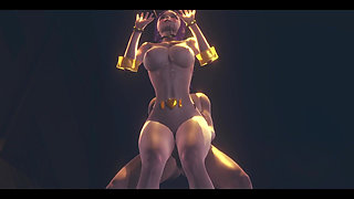 Lol Hentai 3D - Akali Handjob and Fucked Against the Wall at Street - Japanese Asian Manga Anime Game Porn