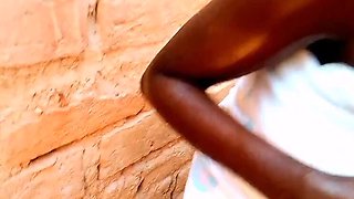 Village Bathroom Massage - Vintage Ebony Teen Shower & Pet Play