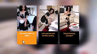 Kinky nude maid cleans your thick prick with anal