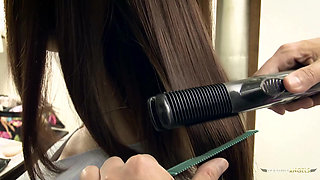 This woman had her hair styled in order to enhance her alone sexual experience