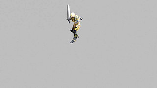 a girl dancing with sword