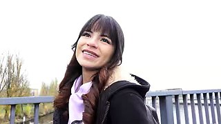 GERMAN SCOUT - Petite Latina talk to Big Dick Anal Sex