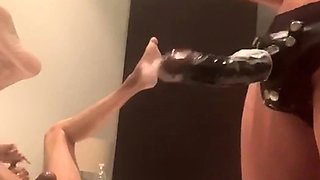 Chubby amateur wife toys and sucks and fucked