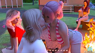 Two hot princesses caught up in a messy kiss… what more could you want?