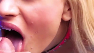 Sexy Blonde Big Tits PAWG Babe Katie Amari Is a Hot Rock Chick Riding Her Stud to a Messy Facial