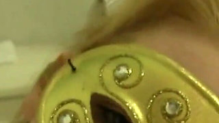 BDSM lesbian orgy with masks, toys & squirts