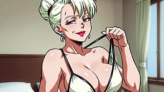 Ai Old Women in Bedroom Teasing and Flashing Tits