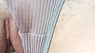 Korean Woman Sits on Top of a Cock with Her Narrow Slit, Creampie and Wet Panties