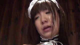 Mahiru Tsubaki - Hairy Maid Pussy Fingered And Vibed Till Dripping Wet