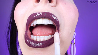 You Are in Deep Devotion to Me - Cigar and Dark Purple Lipstick