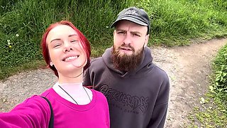 Eclipse Karma shows off her flashing tits while exploring the edge of the world