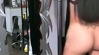 Ariaaaxxx Pole Dance With Mirror Play