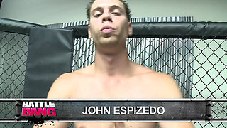 Ebony babe enjoys pleasuring guy's cock in the ring