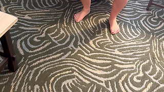 Mature Wife Makes Her Man Rock Hard Masturbating on Kitchen Island