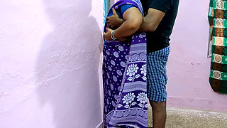 Stepmother and stepson have sex while standing