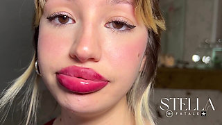 Raspberry - Lip Trembling Red Lipstick - Slow Motion