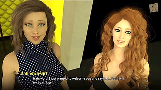 Eager brunette with big tits stars in a steamy hentai visual novel full of erotic tales