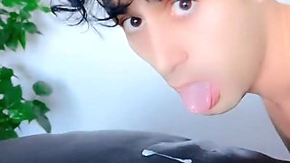 Twink Has Yummy Breakfast - Own Cum Eating