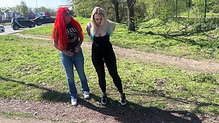 Girlfriends Peeing at the Rest Stop!