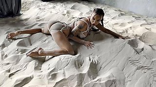 Shibari on the Beach Monika Fox