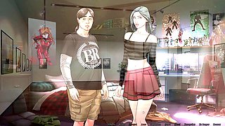 Nympho strap-on action with horny animated girls