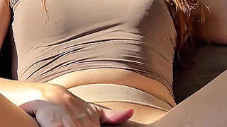 Dildo Fucks Me Through Tan Nylon, No Rips Allowed