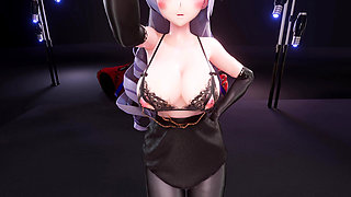 32, [mmd] Big Duck Duck - Arrogant Dance Abracadabra Black Silk Pantyhose Sexy Underwear Breast Chain Anal Plug Double Hole Thrusting