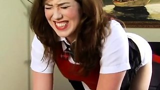 Czech redhead Michaela lapdances and masturbates