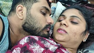 Romantic Boob Press and Pussy Rub with Desi Mature Couple