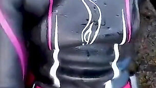 Neoprene Wetsuit & Dive Mask Masturbation by the Sea