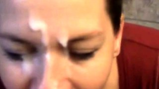 Amateur Housegirl Loves a Big Facial from Strangers