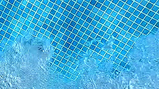 Nude Pool Tease and Masturbation While He Watches