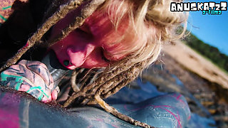 Outdoor Beach POV Blowjob - Sloppy by the Waves