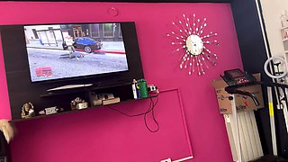 BABYSITTER sucks my cock when my WIFE is not at HOME I came