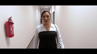 Chubby boss lady Mrs. Boss caught fingering and fucks stranger during lunch break