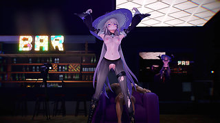 [mmd] Witch Big Black Tower Dance Riding Climax Fornication
