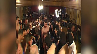 Ggg - Live Gangbang: Blonde & Brunette Suck off the Crowd