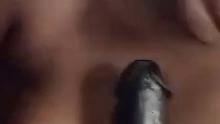 Huge Black Dildo in My Dripping Snatch