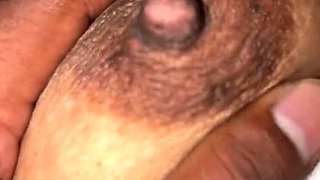 Desi Indian MILF Closeup Boobs Pressing and Loud Moaning Orgasm with Cum in Mouth Blowjob
