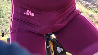 The Josh Germanys Steamy Bike Ride Outdoors: Tight Bike Shorts Clamped by