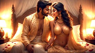 Intense Indian lovemaking between a husband and wife in their apartment