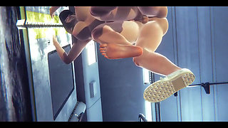 Hentai Uncensored - Mari Sucks a Big Cock Then Fucks Her Against the Subway Door - Japanese Asian Manga Anime Game Porn